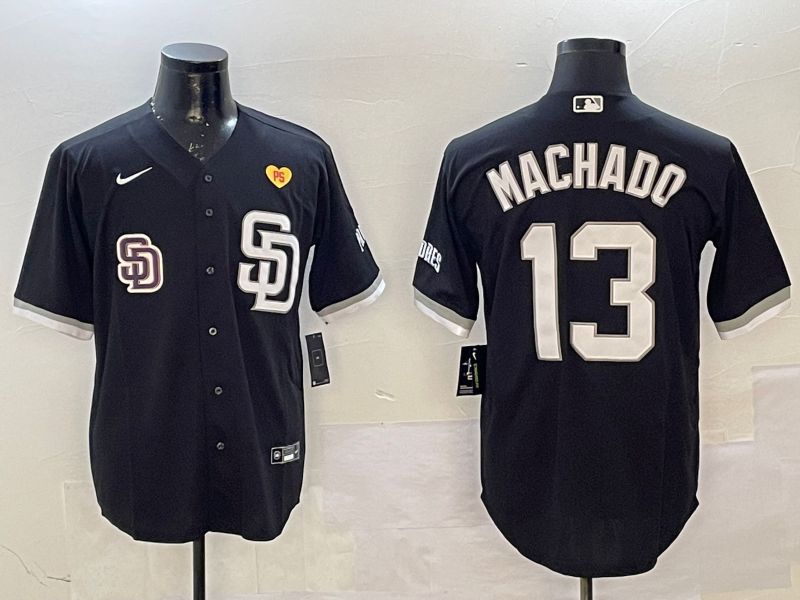 Men San Diego Padres #13 Machado Black Jointly Name Game Nike 2025 MLB Jersey style 6->san diego padres->MLB Jersey